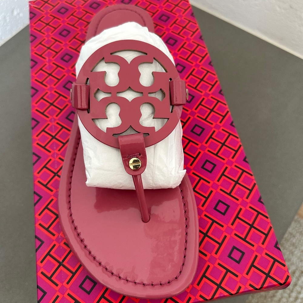 Tory Burch Miller Metallic Slides NIB. Size 9